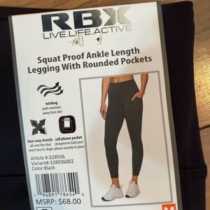 RBX Black High-Waist Performance Leggings